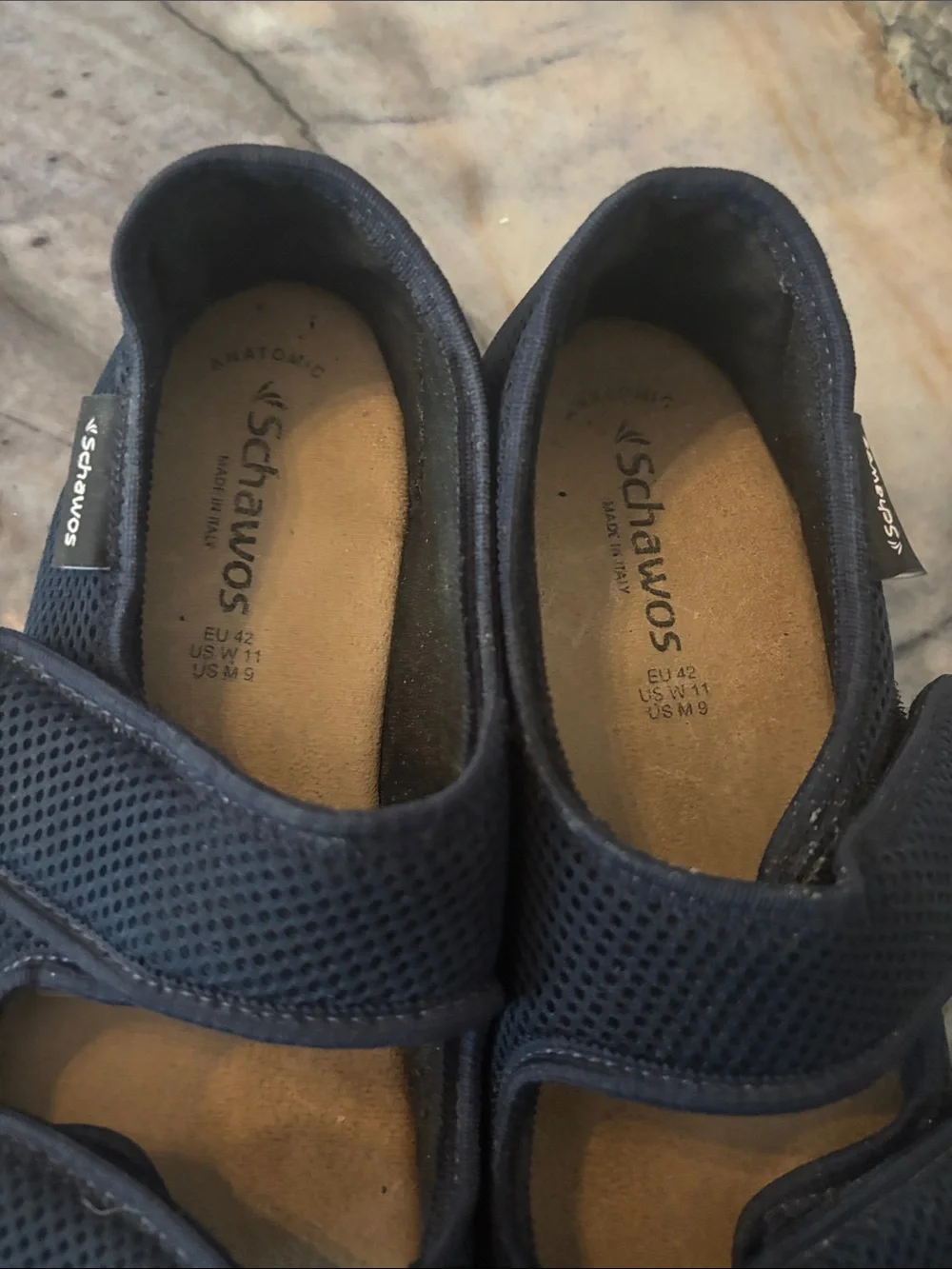 Schawos Navy Mesh Velcro Sandals Size 11